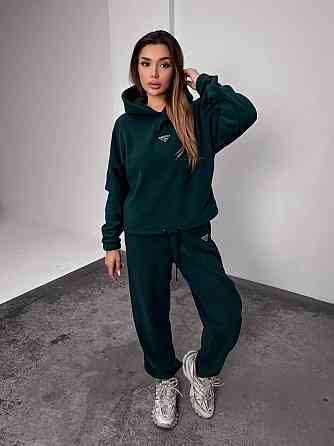 Женский теплый костюм, из флис полара L-XL, изумруд Одесса