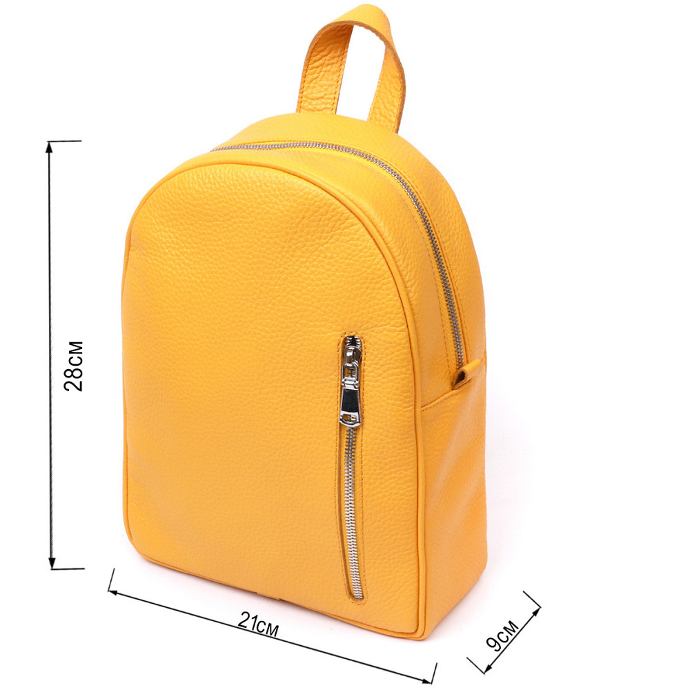 Яскравий жіночий рюкзак з натуральної шкіри Жовтий (SHVIGEL) Київ - фото 7