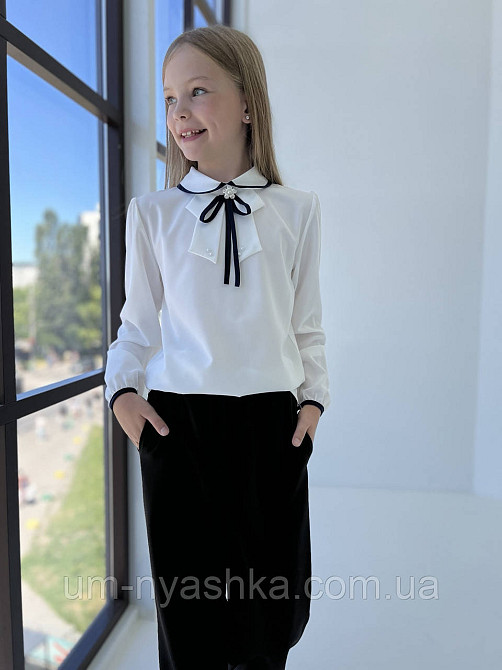 Гарна шкільна блузка з довгим рукавом 122-140 Кривий Ріг - фото 3