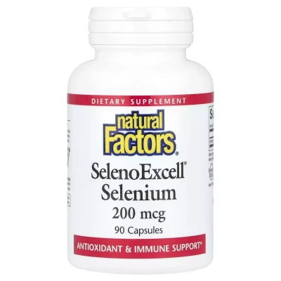Минералы Natural Factors Селен, 200 мг, SelenoExcell, Selenium, 90 капсул (NFS-01675) Винница - изображение 1