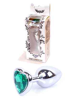 Анальная пробка Jawellery Silver Heart PLUG-Green Sex Aura Киев