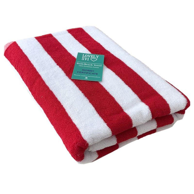 Полотенце хлопок махра Lovely Svi для пляжа, басейна, ванной, отелей, SPA, саун, XL (75 x150 см) -Бело-красный Киев - изображение 1