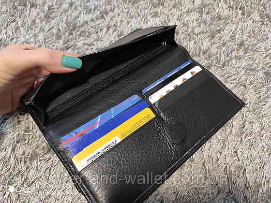 Стильный мужской кожаный купюрник на магнитах черного цвета Marco Coverna MSM 6 Киев