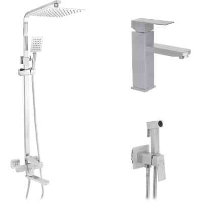 Душевой гарнитур Kroner Edelstahl Kubus-ESG063 + змішувач Edelstahl Kubus-ESG010 + змішувач Kroner Edelstahl Kubus-ESG05 (CVS30172) Винница