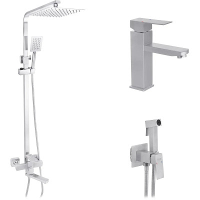 Душевой гарнитур Kroner Edelstahl Kubus-ESG063 + змішувач Edelstahl Kubus-ESG010 + змішувач Kroner Edelstahl Kubus-ESG05 (CVS30172) Винница - изображение 1