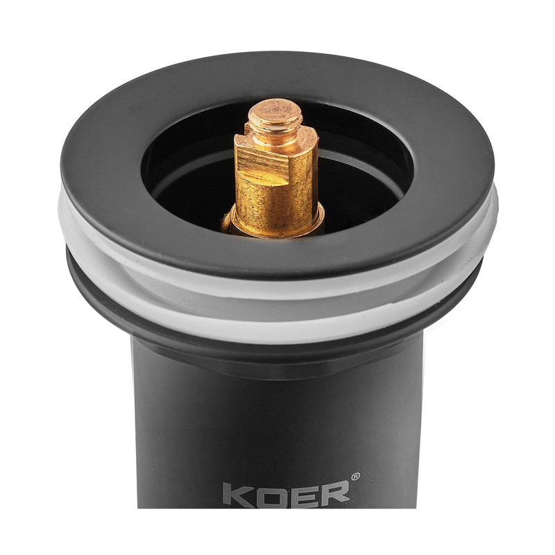 Донный клапан для раковины Koer PW-07-05 1 1/4'' с переливом автоматический СLICK-СLACK (Цвет черный) (KR5785) Киев - изображение 10