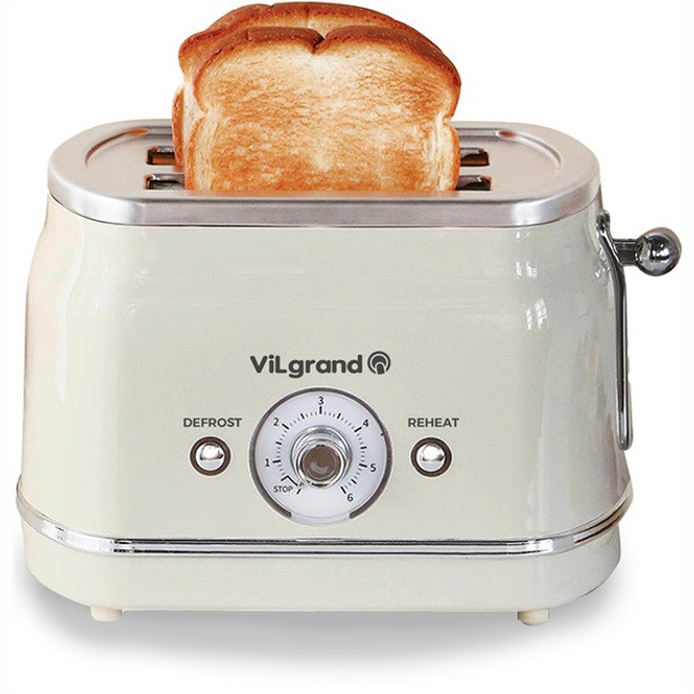 Тостер компактний ViLgrand VT0823R 850 Вт, Тостер для підсмажування тостів подвійний HE-53 Львів - фото 7