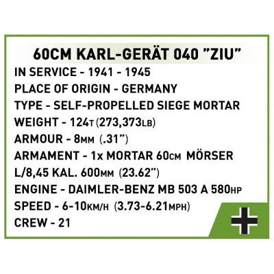 Конструктор Cobi Самоходная мортира Карл 1:28, 1574 деталей (COBI-2560) Винница - изображение 7