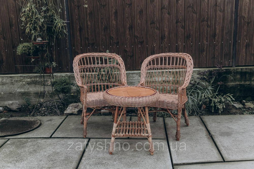 Кресла плетеные с журнальным столом из лозы | кресла плетеные из лозы | плетеные 2 кресла журнальный Киев - изображение 2