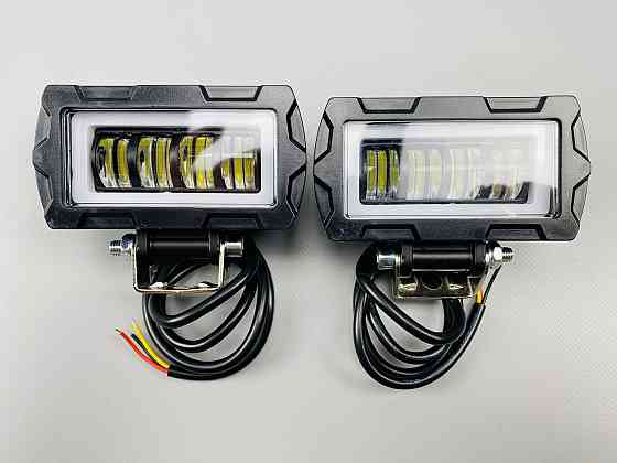 Фара LED прямокутна 6 Led діодів 3D лінза 9-32V 6000К, IP67 світлодіодна протитуманна фара Мукачево