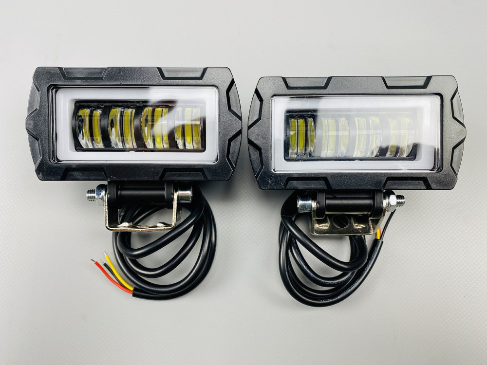 Фара LED прямокутна 6 Led діодів 3D лінза 9-32V 6000К, IP67 світлодіодна протитуманна фара Мукачево - фото 6