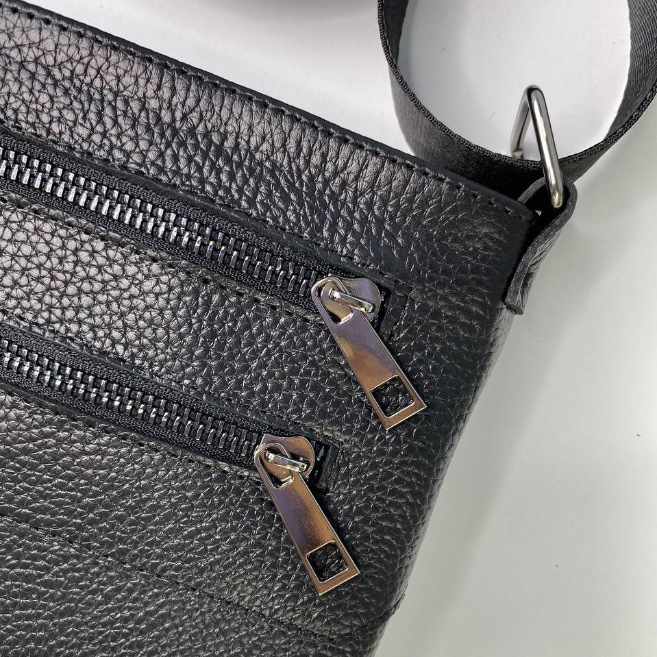 Сумка мужская через плечо черная кожаная вместительная планшетка для парняMasterSem Киев - изображение 6