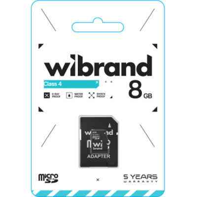 Карта памяти Wibrand 8GB microSD class 4 (WICDC4/8GB-A) Винница