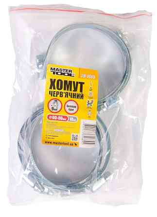 MASTERTOOL Хомут черв'ячний MASTERTOOL German type W1 DIN 3017 9.0 мм Ø 60-80 мм 10 шт 20-1985 Коломия