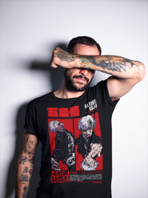 Футболка з аніме принтом Магічна битва оверсайз (S/M/L) Чорний AnimeJ0077 Дніпро - фото 7