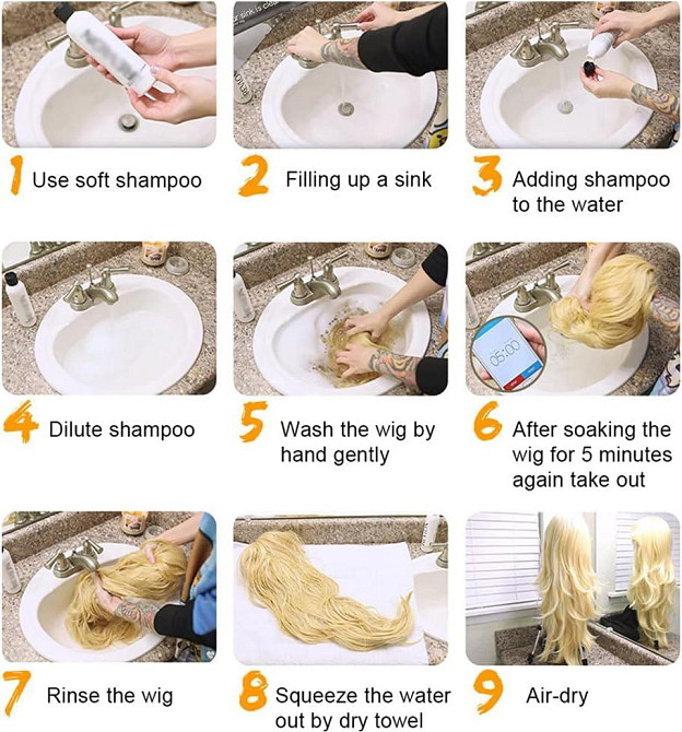 Довга чорна хвиляста жіноча перука з чубчиком UEVIES, 60 см, термостійка, синтетичне волосся 24" брюнетка Київ - фото 7