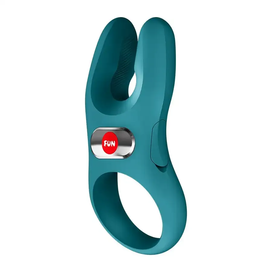 Эрекционное виброкольцо с двойной стимуляцией клитора Fun Factory NŌS PRO Bottle Green, 2 мотора Львов - изображение 2