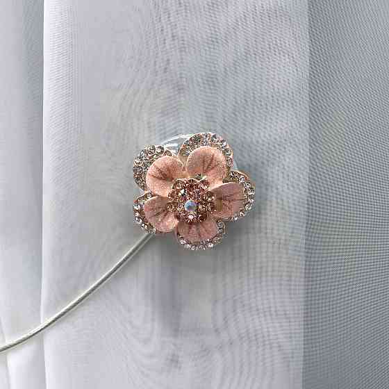 Магніти для штор та гардин "Flowers" набір 2 шт Персиковий (81-188) Київ