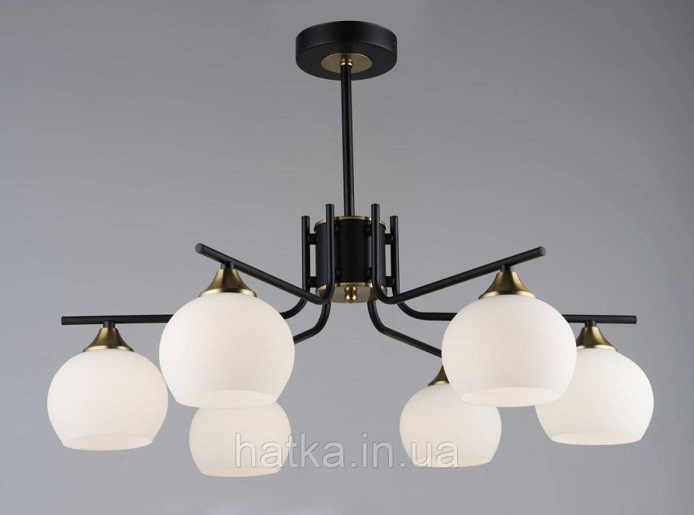 Люстра N6616/6 Чорний+Мідь Київ - фото 1