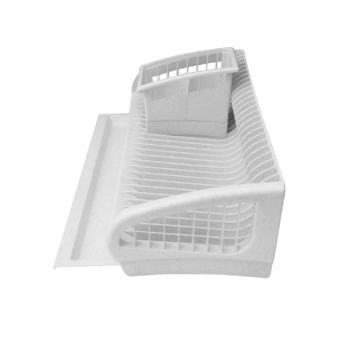 Сушарка для посуду + підставка для ст.приладів 2в1 пластик білий мармур 191-12 Ламела Житомир