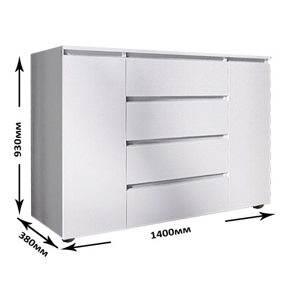 Комод Эверест КЛ-4 Лайт (телескопические) 140х38х93 см Нимфея Альба (DTM-4646) Днепр - изображение 2