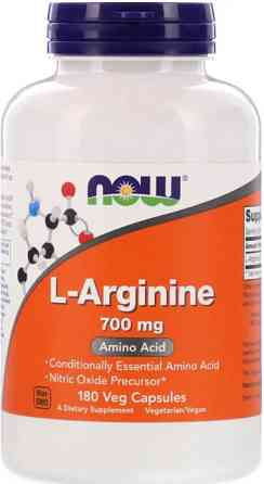 Аминокислота L-аргинин Now Foods L-Arginine 700 мг 180 вег капс Киев