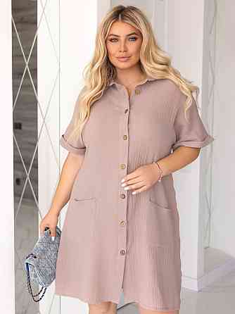 Летнее муслиновое платье-рубашка 