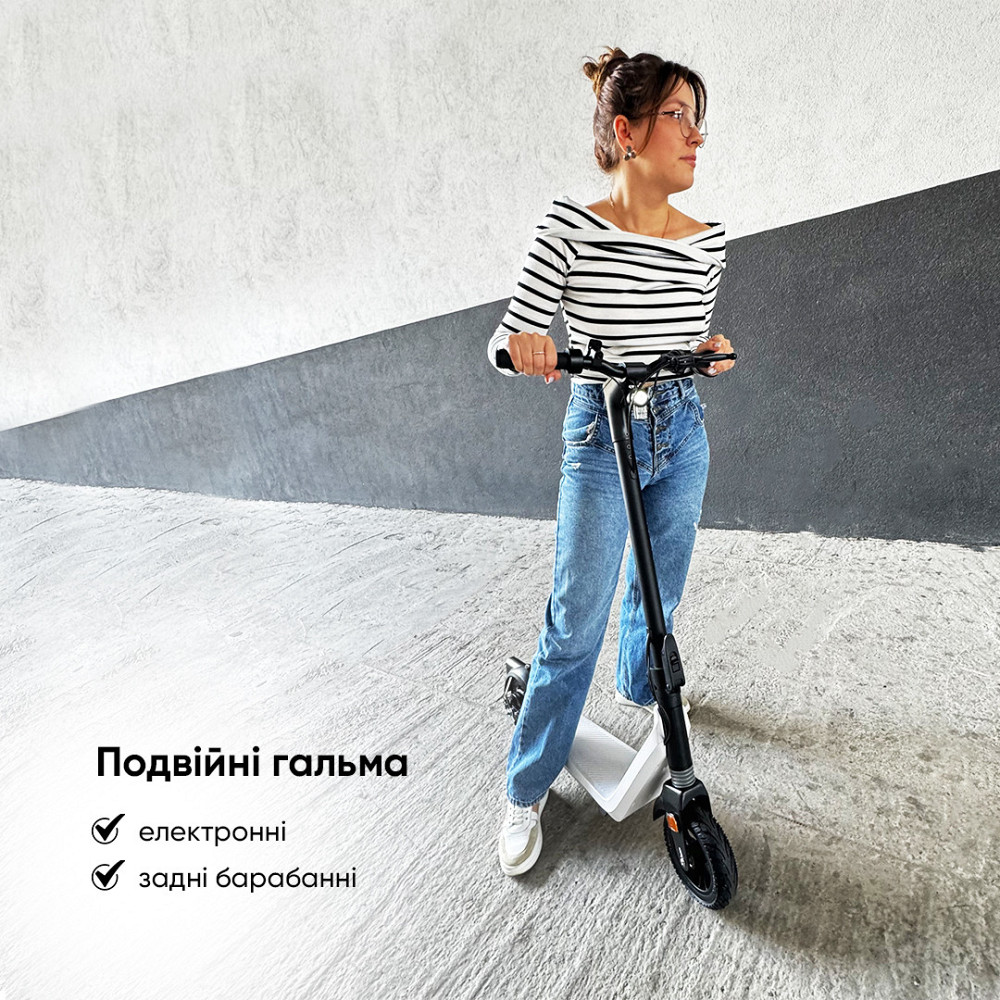 Електросамокат OKAI Zippy ES50С Black 8" 250W/500W, 5.2Ah, 20 km, 25 km/h, 10°, 13.5 kg Київ - фото 8