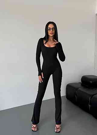 Жіночий стильний повсякденний комбінезон щільний рубчик трикотаж Одеса