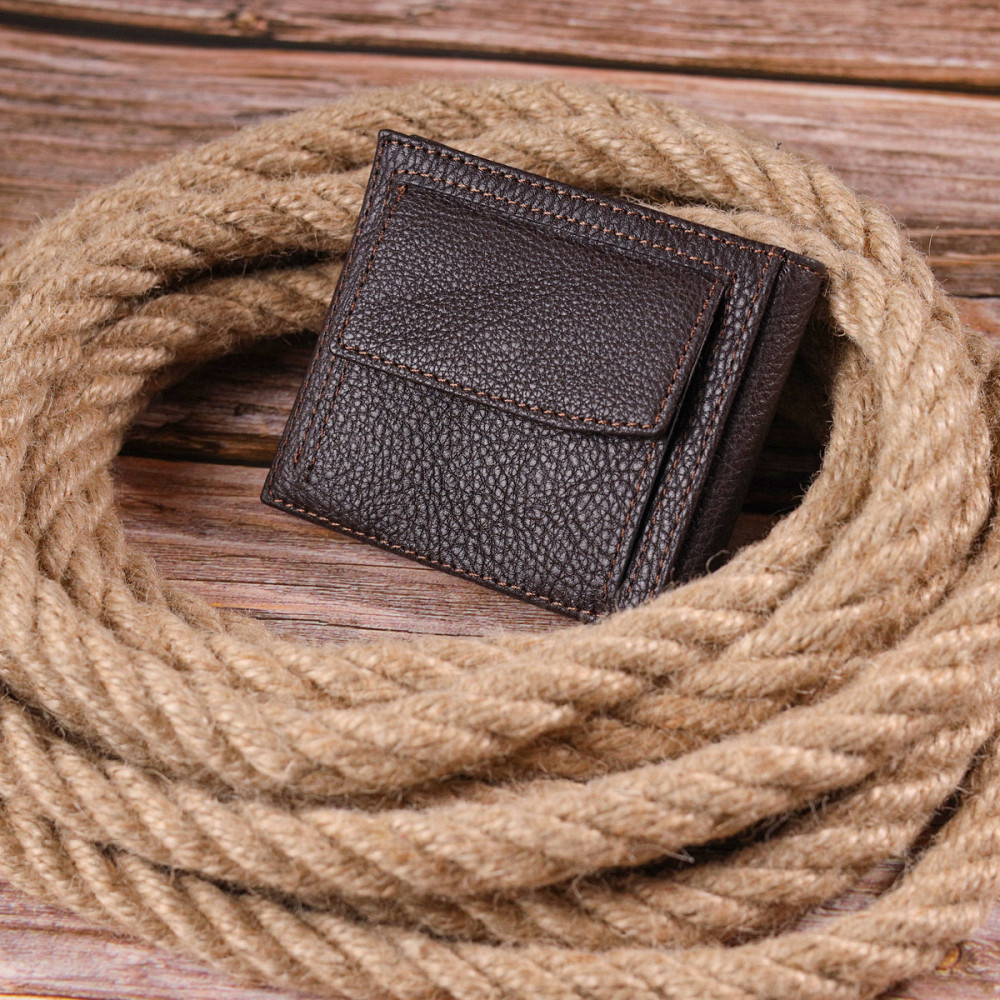 Практичний чоловічий затиск із монетницею з натуральної шкіри KARYA 21404 Коричневий Київ - фото 8