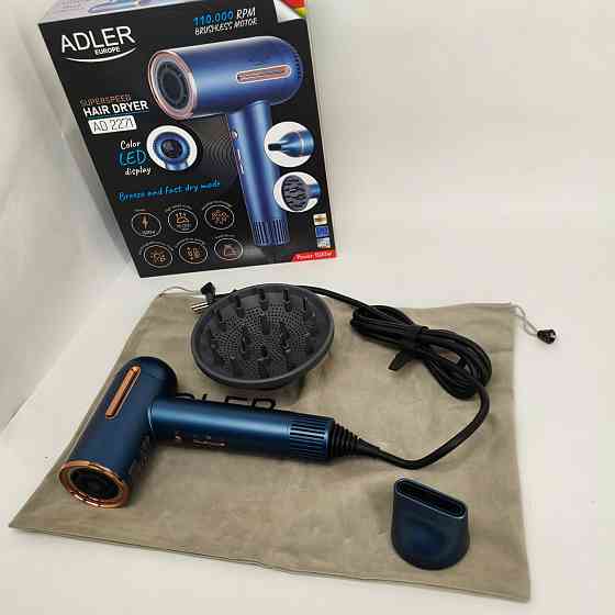 Профессиональный фен для укладки волос с насадкой Adler AD 2271 1500Вт, Фены для сушки волос KA-40 Львов