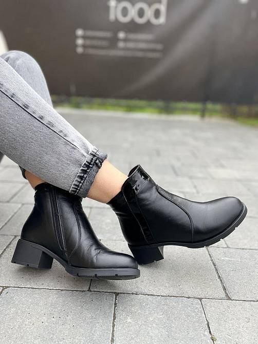 Черевики жіночі HD чорні натуральна шкіра зима висота 10 см обхват 24 см (2098) 38р. Коломия - фото 4