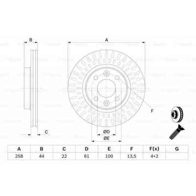 Тормозной диск Bosch 0 986 479 A86 Винница