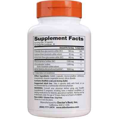 Витаминно-минеральный комплекс Doctor's Best Глюкозамин & Хондроитин & МСМ, OptiMSM, 120 капсул (DRB-00080) Винница