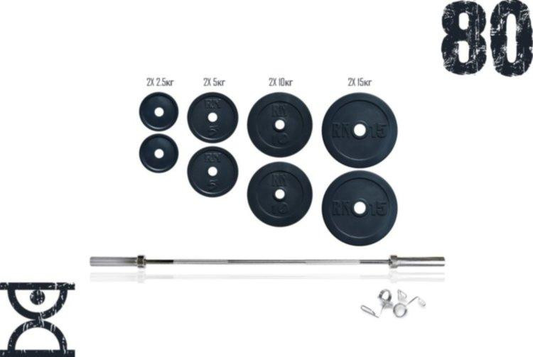 Штанга олімпійська на 80 кг 50 мм Гантелі, гирі, штанги та диски граниліт Київ - фото 1