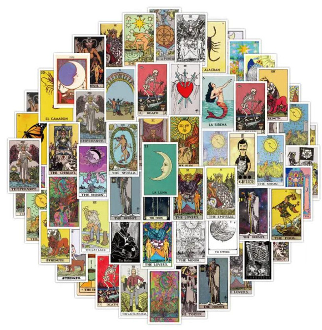 Наклейки карты Таро, эзотерические наклейки, наклейки гадальные карты, эстетические наклейки набор 6 Киев - изображение 1