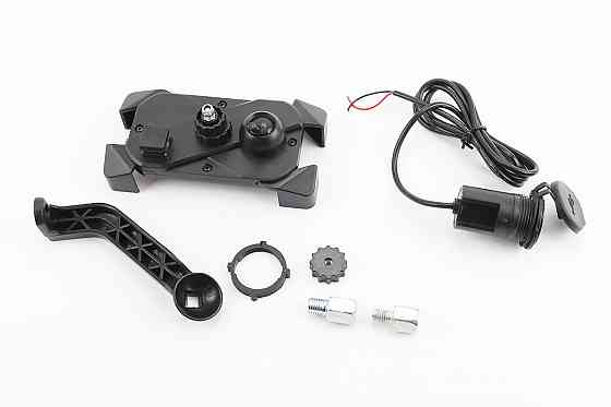 Тримач телефону на кермо з чорним малюнком, кріплення під дзеркало + USB зарядка (мін. Розмір телефону 60 * 124мм, макс. Розмір 80 * 160мм) Київ