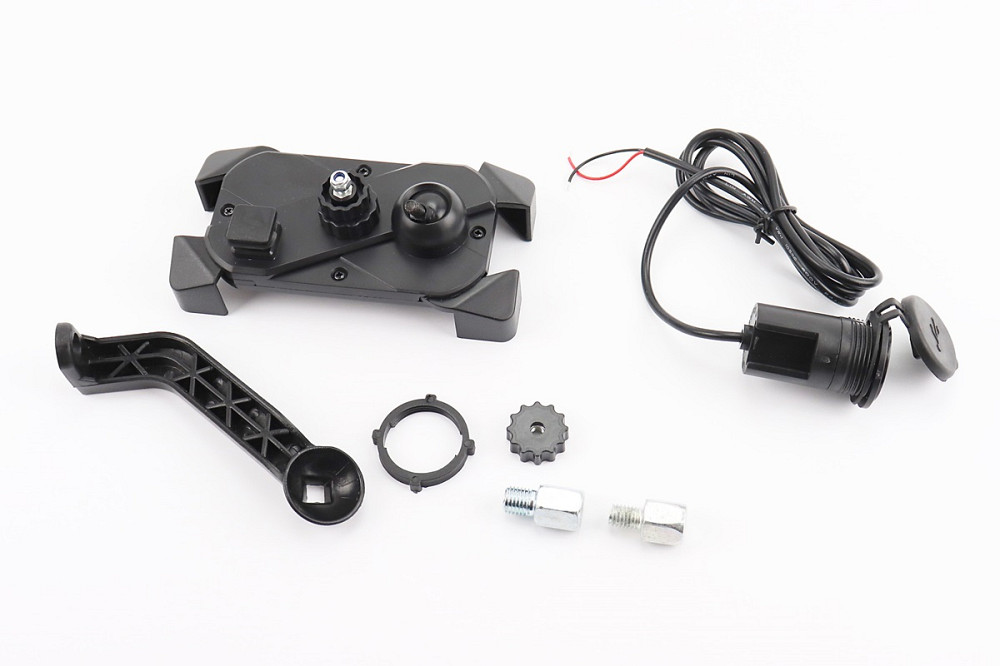 Тримач телефону на кермо з чорним малюнком, кріплення під дзеркало + USB зарядка (мін. Розмір телефону 60 * 124мм, макс. Розмір 80 * 160мм) Киев - изображение 2