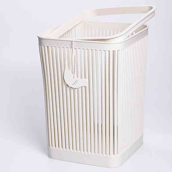 Кошик для сміття пластиковий в офіс для паперу 22×22×30 (см) кошик під сміття 8 (л) відро для сміття Бежевий HP-45-9BE Коломия