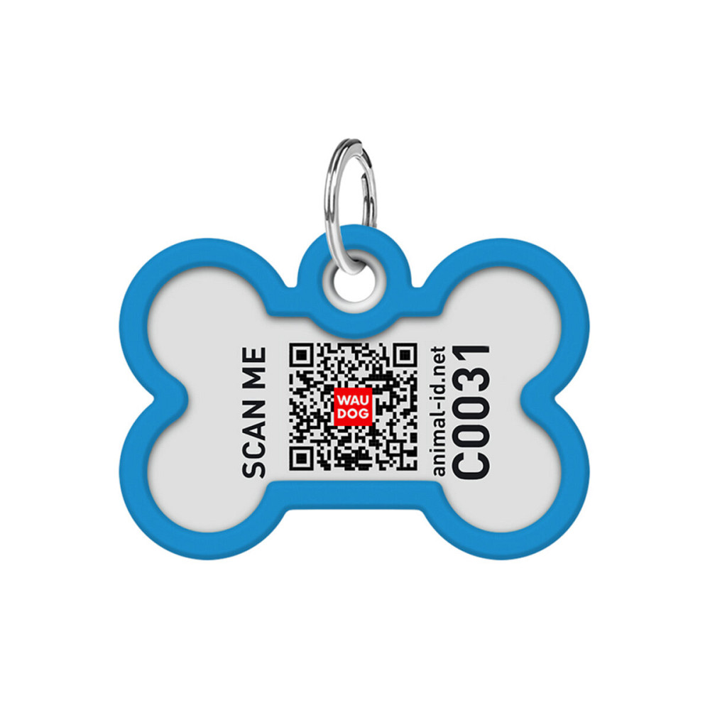 Адресник для собак и кошек металлический WAUDOG Smart ID с QR паспортом, рисунок 