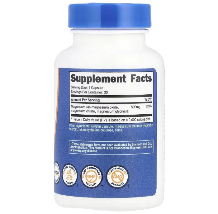 Магній Nutricost Magnesium Complex, 500 mg, 30 Capsules Луцьк - фото 2