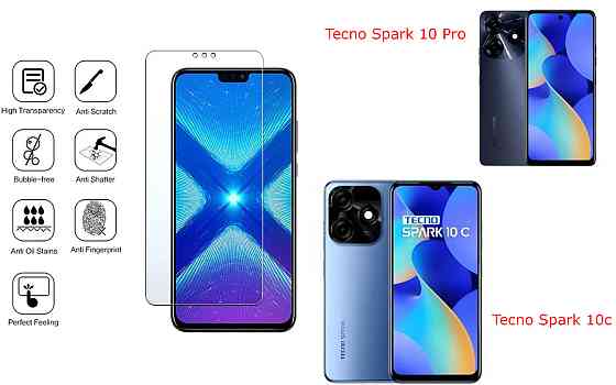 Защитное стекло NeoGlass для Tecno Spark 10 Pro (KI7), Spark 10c – ультрапрозрачное и устойчивое Киев
