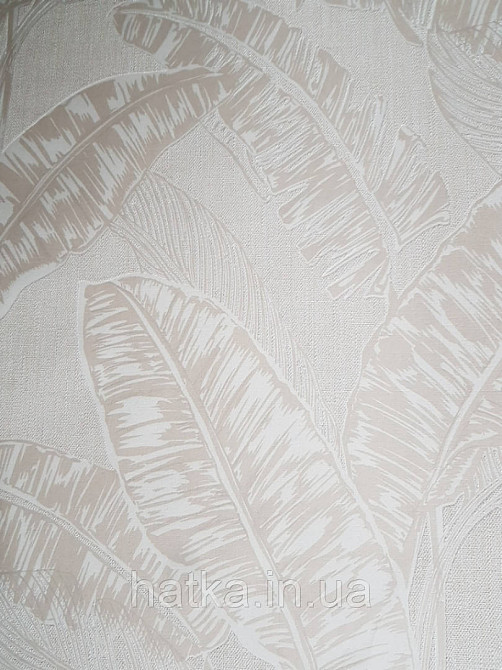 Обои виниловые на флизелине Marburg 82117 Felicita листья папоротника бежевые молочные на бежевом фоне Киев - изображение 1