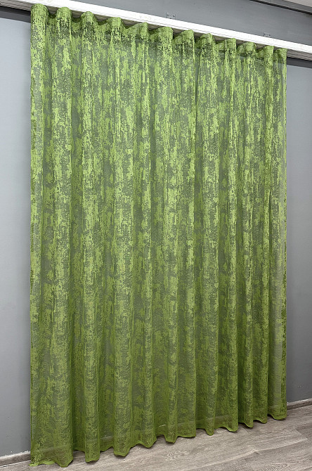 Тюль VR-Textil 1663т Мармур Al-1 Жакард Оливковий 350х260 см (42-0849) Київ - фото 3