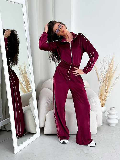 Женский повседневный велюровый костюм двойка: кофта и брюки Одесса - изображение 9