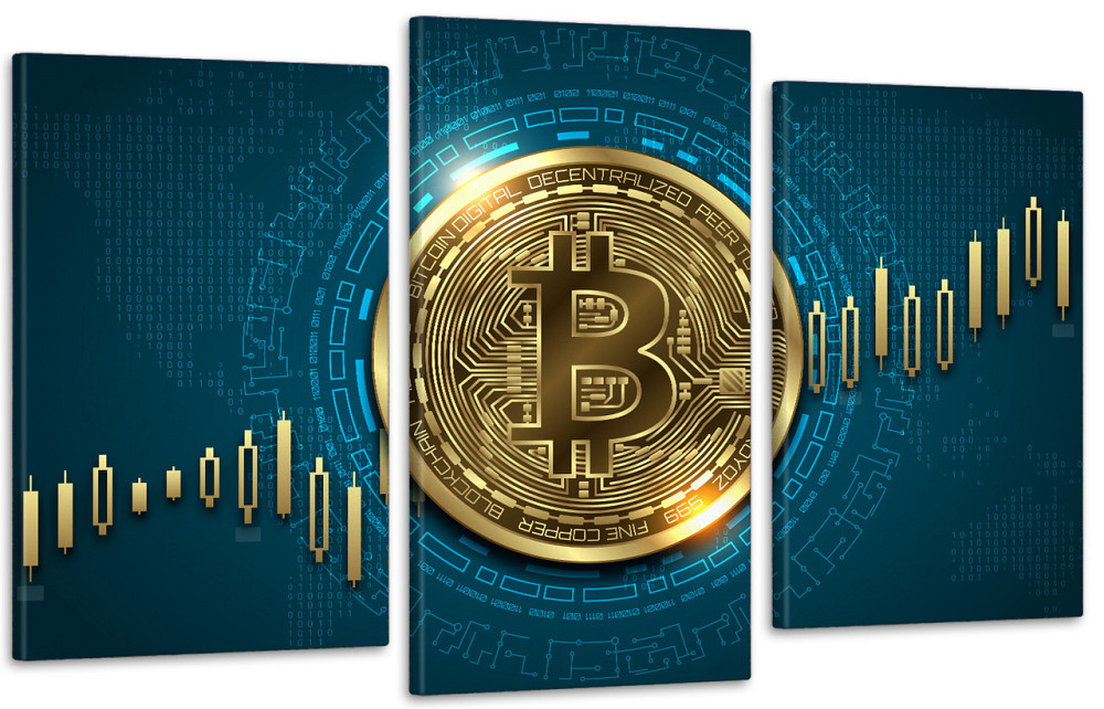 Модульная картина в гостиную / спальню  Біткоін    Art-702_3 100x150 см Київ - фото 1