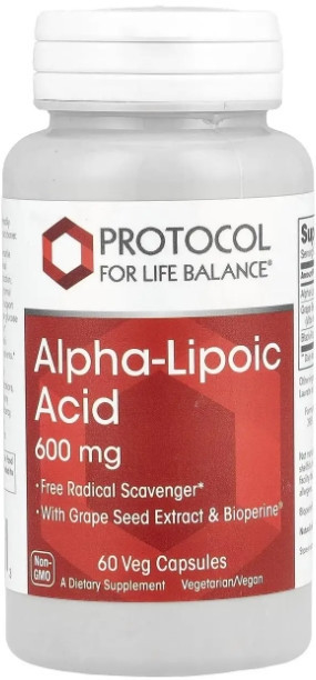 Альфа-липоевая кислота Protocol for Life Balance Alpha-Lipoic Acid  600 мг 60 капс Киев - изображение 1