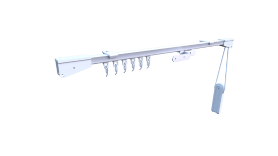 Карниз для штор профиль CKS (в сборе) Белый на 1 каретку шторы открываются с одной стороны 2.0 Бровары