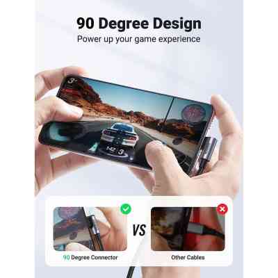 Дата кабель USB-C to USB-C 3.0m 60W US255 90-degree Angle Black Ugreen (80714) Винница