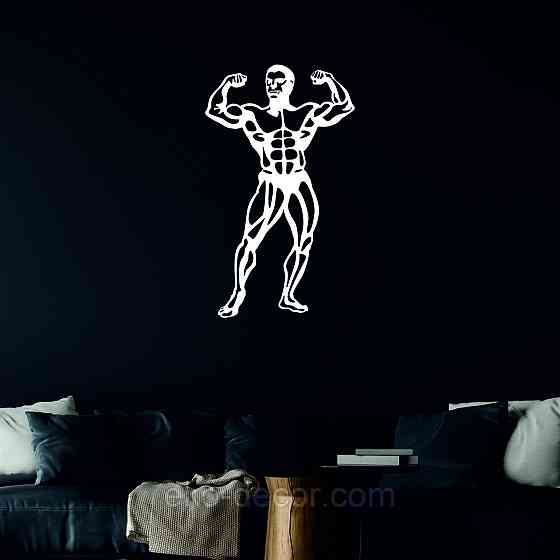 Декоративное настенное Панно «Бодибилдер», Декор на стену 110*64 см, Белый Киев
